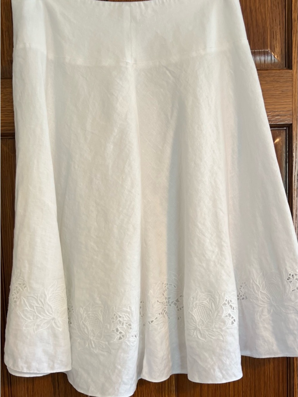 Jones New York Signature Women’s Skirt White Linen Size 10 Fully Lined